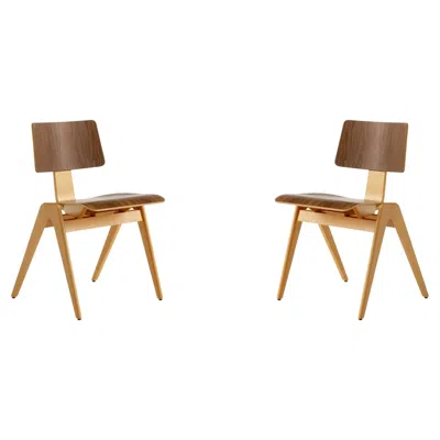 Pre-owned &tradition Pair Of Daystak Side Chairs - Beech & Walnut - By Robin Day For  In Brown