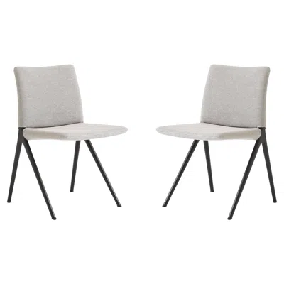 Pre-owned &tradition Pair Of Kape Side Chairs In Kvadrat/clay 003 Fabric & Warm Black Aluminium For&t