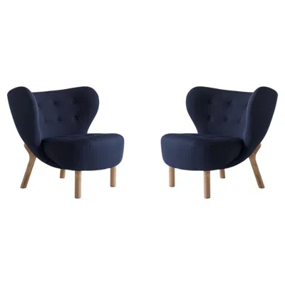 Pre-owned &tradition Pair Of Little Petra Lounge Chairs, In Kvadrat Vidar 554 & Oak By Viggo Boesen In Brown