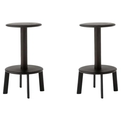 Pre-owned &tradition Pair Of Massif Counter Stools, Av39, Dark Stained Oak By Anderssen & Voll For &t In Brown