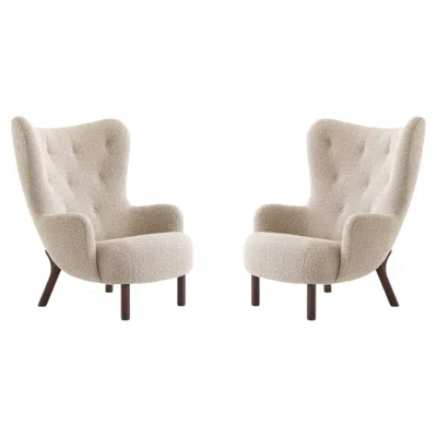 Pre-owned &tradition Pair Of Petra Lounge Chairs In Walnut & Dedar/karakorum 003 Fabric For &t In Brown