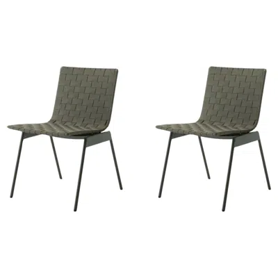 Pre-owned &tradition Pair Of Villeav33 Outdoor Side Chairs-bronze Green-by Anderssen & Voll For &t In Gray
