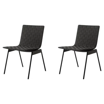 Pre-owned &tradition Pair Of Villeav33 Outdoor Side Chairs-teak/warm Black-by Anderssen & Voll For &t