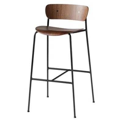 Pre-owned &tradition Pavilion Av9 Bar Stool In Black Steel /walnut By Anderssen & Voll For