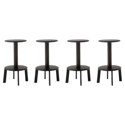 Pre-owned &tradition Set Of 4 Massif Counter Stools, Av39, Dark Stained Oak & Warm Black For &t