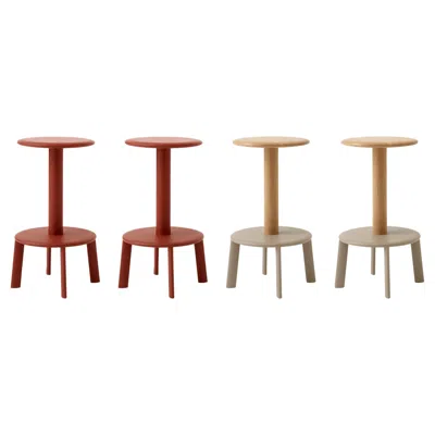 Pre-owned &tradition Set Of 4 Massif Counter Stools-av39, 2 Oak/grey Beige & 2 Ember For &t In Brown