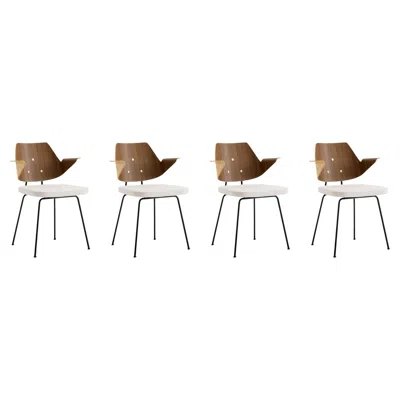 Pre-owned &tradition Set Of 4 Rfh Armchairs-walnut & Beech/ Hallingdal 103-robin Day For  In Brown