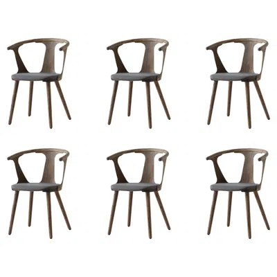 Pre-owned &tradition Set Of 6 In Between Sk2 Chairs-smoked Oiled Oak/kvadrat Fiord 171 For  In Brown