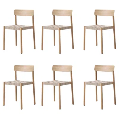 Pre-owned &tradition Set Of 6tk1 Betty Chairs, L Oak/natural Webbing By Thau & Kallio For  In Brown