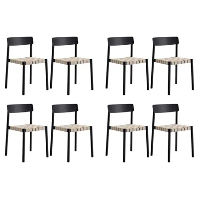 Pre-owned &tradition Set Of 8 Tk1 Betty Chairs, B Oak/natural Webbing By Thau & Kallio For  In Brown