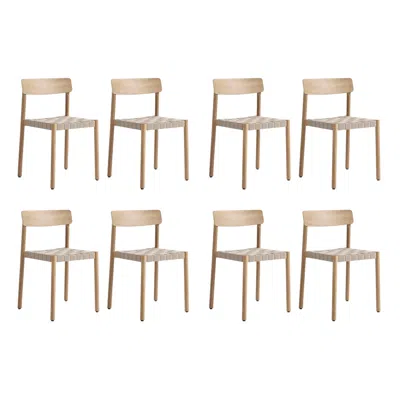 Pre-owned &tradition Set Of 8 Tk1 Betty Chairs, L Oak/natural Webbing By Thau & Kallio For  In Brown
