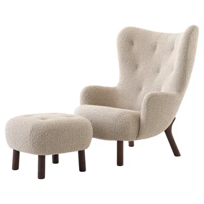 Pre-owned &tradition Set Of Petra Lounge Chair & Pouf In Walnut//com(customer's Own Material) For &t In Brown