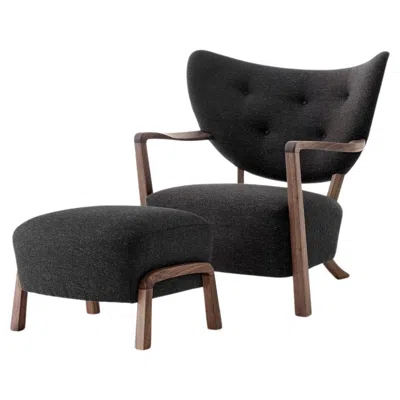 Pre-owned &tradition Set Of Wulff And Pouf, In Kvadrat - Hallingdal 65/ 0376 & Walnut For  In Brown