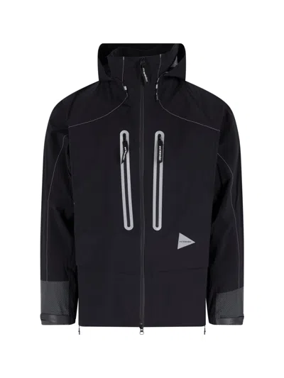 And Wander 100% Nylon Lightweight Utility Jacket In Black