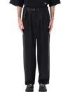 And Wander 103 Pe Melange Teill Wide Pants In Black