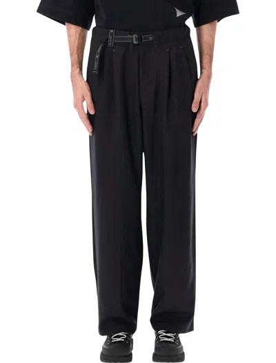 AND WANDER AND WANDER PE MELANGE TWILL WIDE PANTS