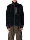 And Wander High Loft Fleece Jacket With Stand-up Collar In Black
