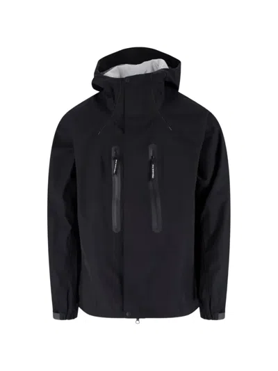 And Wander 2.5l Hooded Zip-up Jacket In Blue