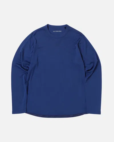 And Wander 28 Merino Base Ls T-shirt In Blue