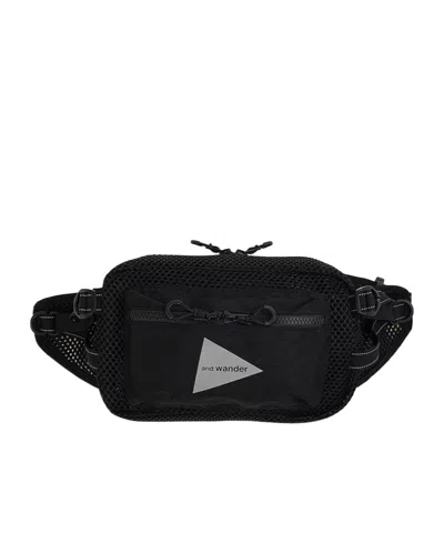 And Wander 3d Mesh Waist Bag In Black