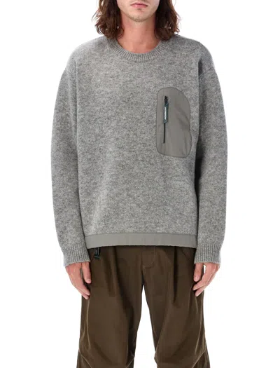 And Wander 63 Shetland Wool Sweater In Grey