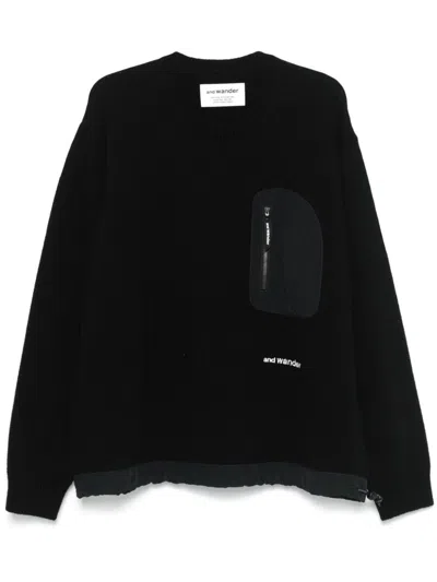 And Wander 63 Sweater In Schwarz
