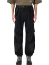 And Wander 95 High Count Cloth Side Zip Hemm Pants In Black