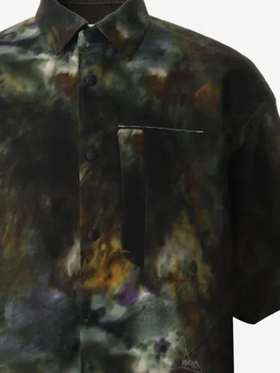 And Wander X Roa Abstract Print Short Sleeve Shirt In Multi
