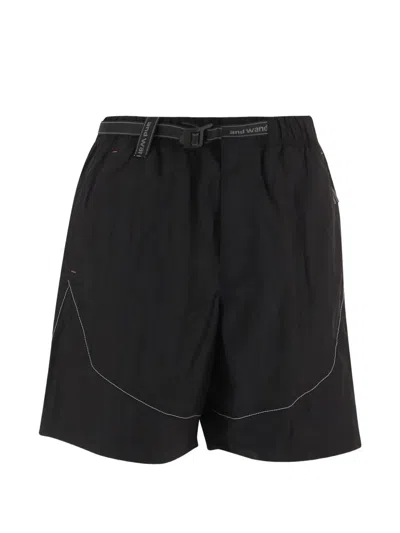 And Wander Adjustable-belt Bermuda Shorts In Black