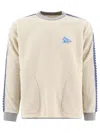 And Wander Textured Fleece Sweater With Contrasting Accents In Neutral