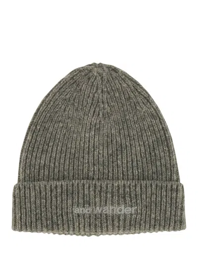 And Wander Beanie Hat With Logo In Grey