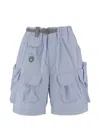 And Wander Belted Multi-pocket Shorts In Blue