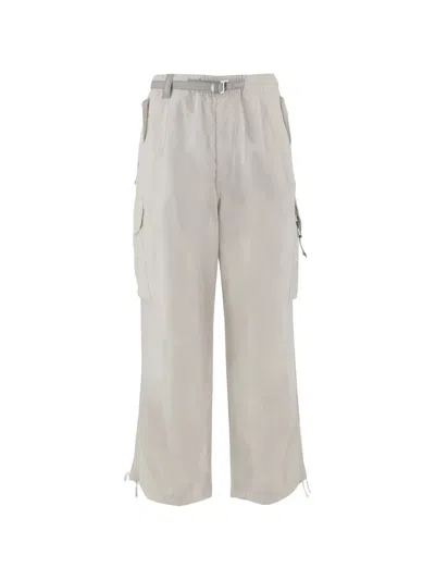 And Wander Belted Wide-leg Cargo Trousers In White