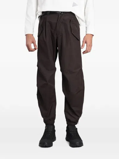 And Wander Belted Zip-cuff Straight-leg Cargo Trousers In Brown