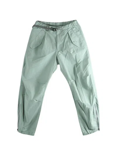 And Wander Belted Zip-cuff Trousers In Green