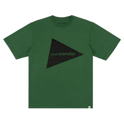 Pre-owned And Wander Big Logo Short-sleeve Tee 'green' | Men's Size Xl