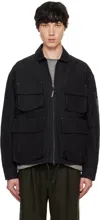 And Wander Black C/pe Twill Field Jacket In Black010