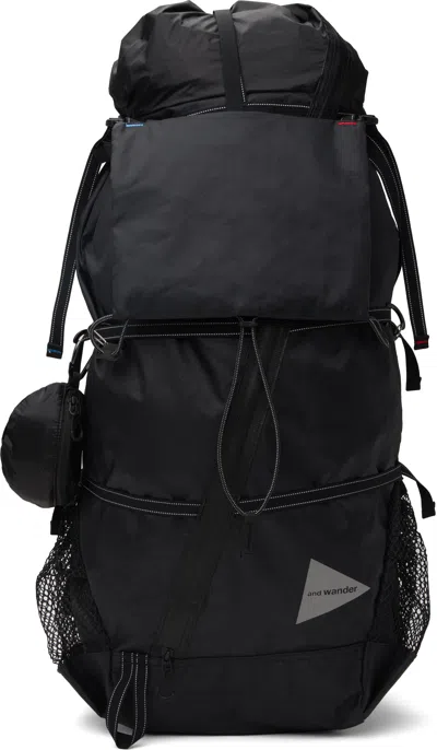 And Wander Black Ecopak 45l Backpack In Gold