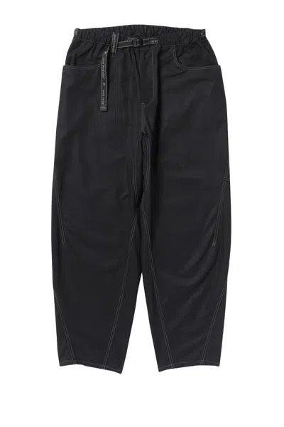 And Wander Black High Count Cloth Wide Pants