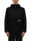 And Wander Black Hooded Jacket With Reflective Piping In Black