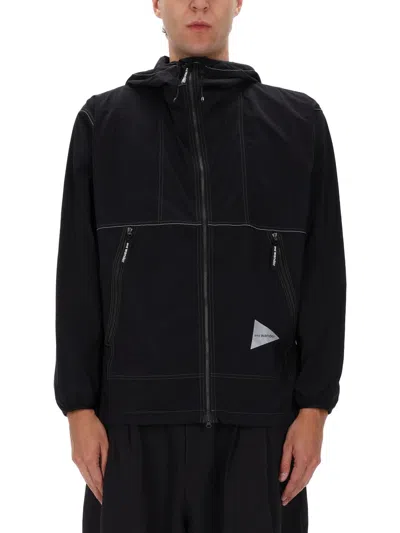 And Wander Black Nylon Sports Jacket