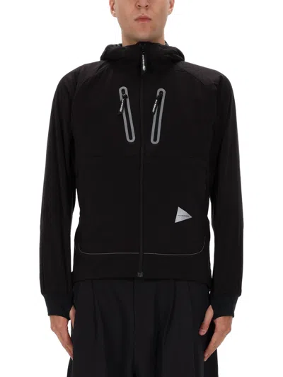 And Wander Black Nylon Sports Jacket