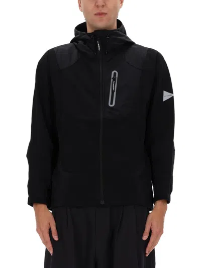 And Wander Black Nylon-polyurethane Jacket