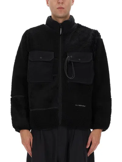 And Wander Black Polyester Wool Jacket