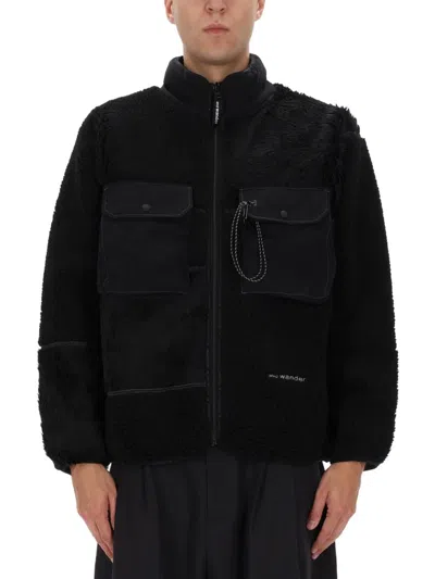 AND WANDER AND WANDER BLACK POLYESTER WOOL JACKET