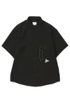 And Wander Black Relaxed Solid Shirts In Black