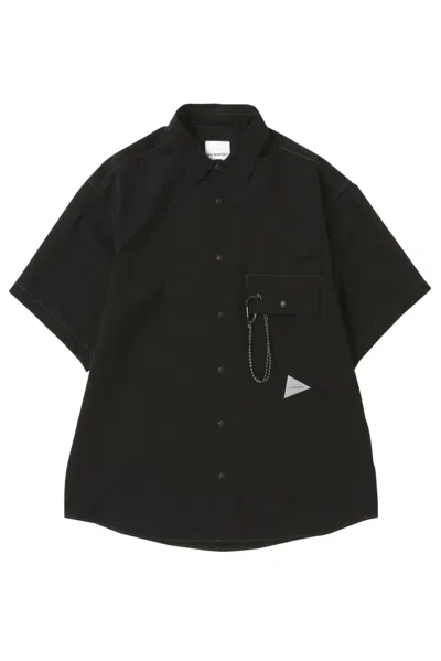 And Wander Black Relaxed Solid Shirts