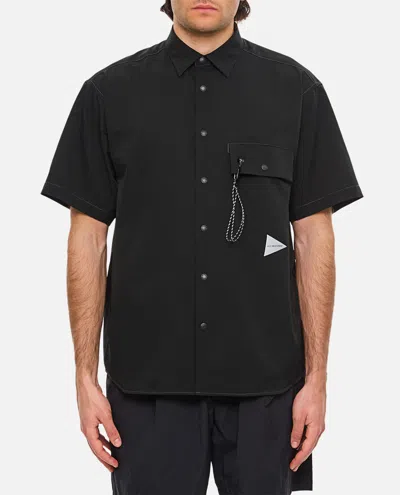 And Wander Black Shot Sleeves Shirt