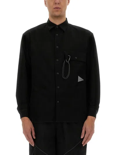 And Wander Black Technical Fabric Shirt