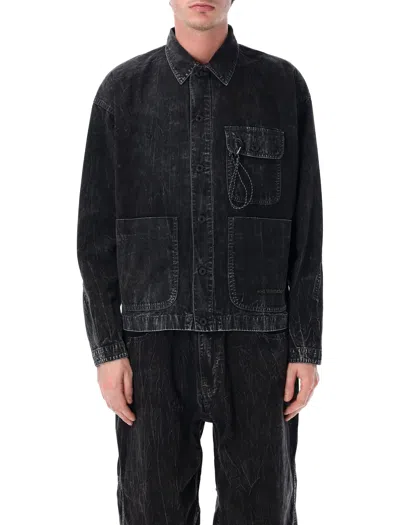 And Wander Textured Utility Jacket In Black